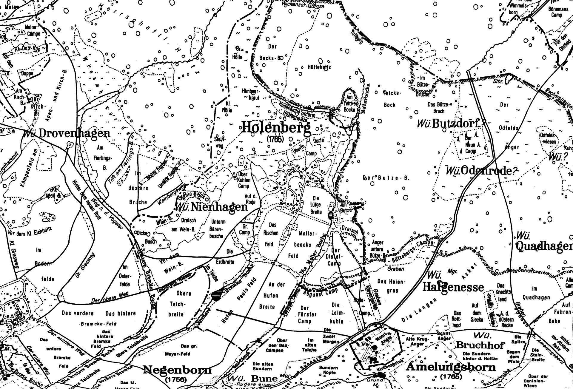 Karte der Holenberger Flur